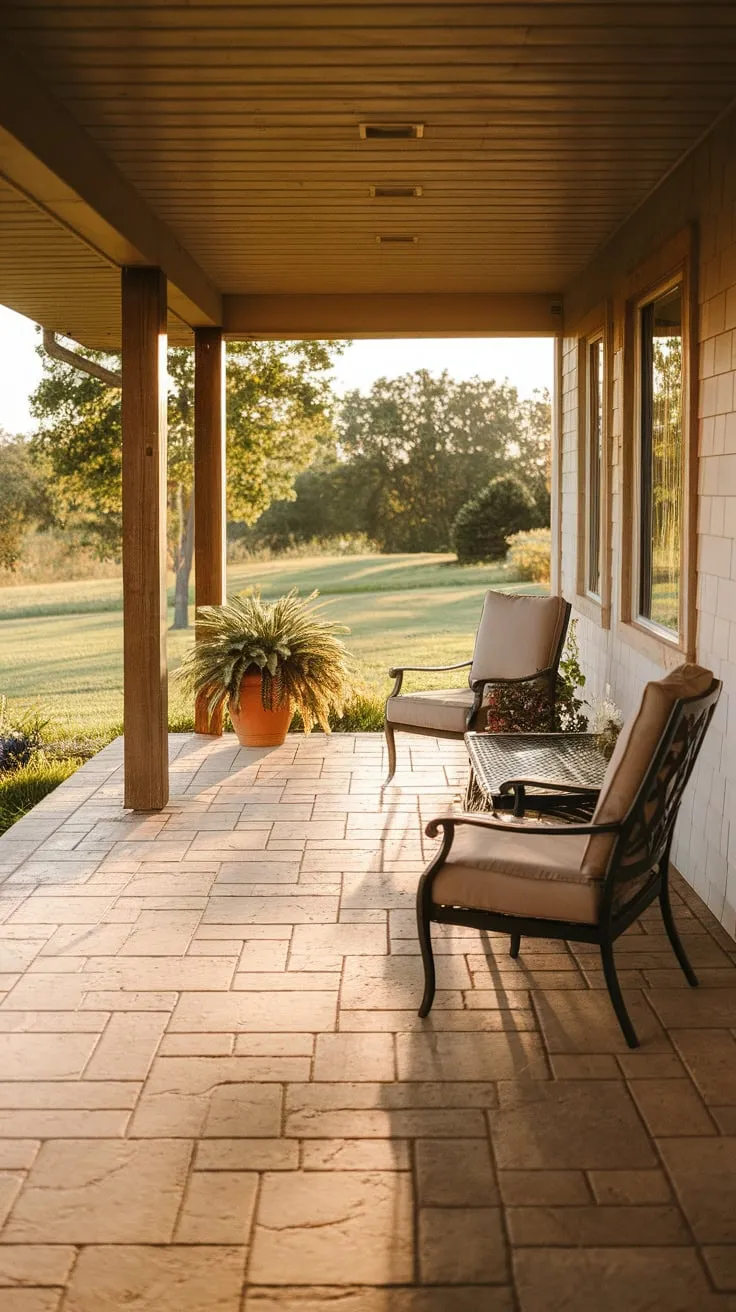 Charming Tiled Porch Oasis