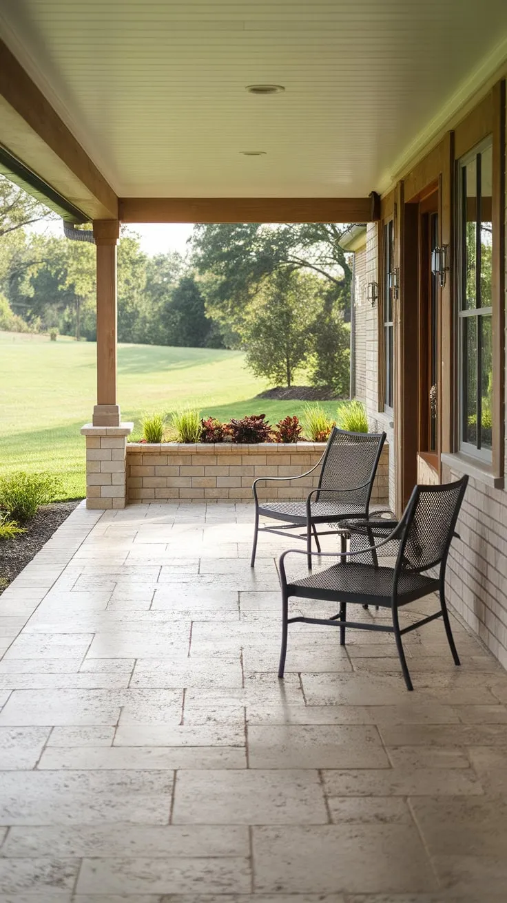 Charming Tiled Porch Oasis