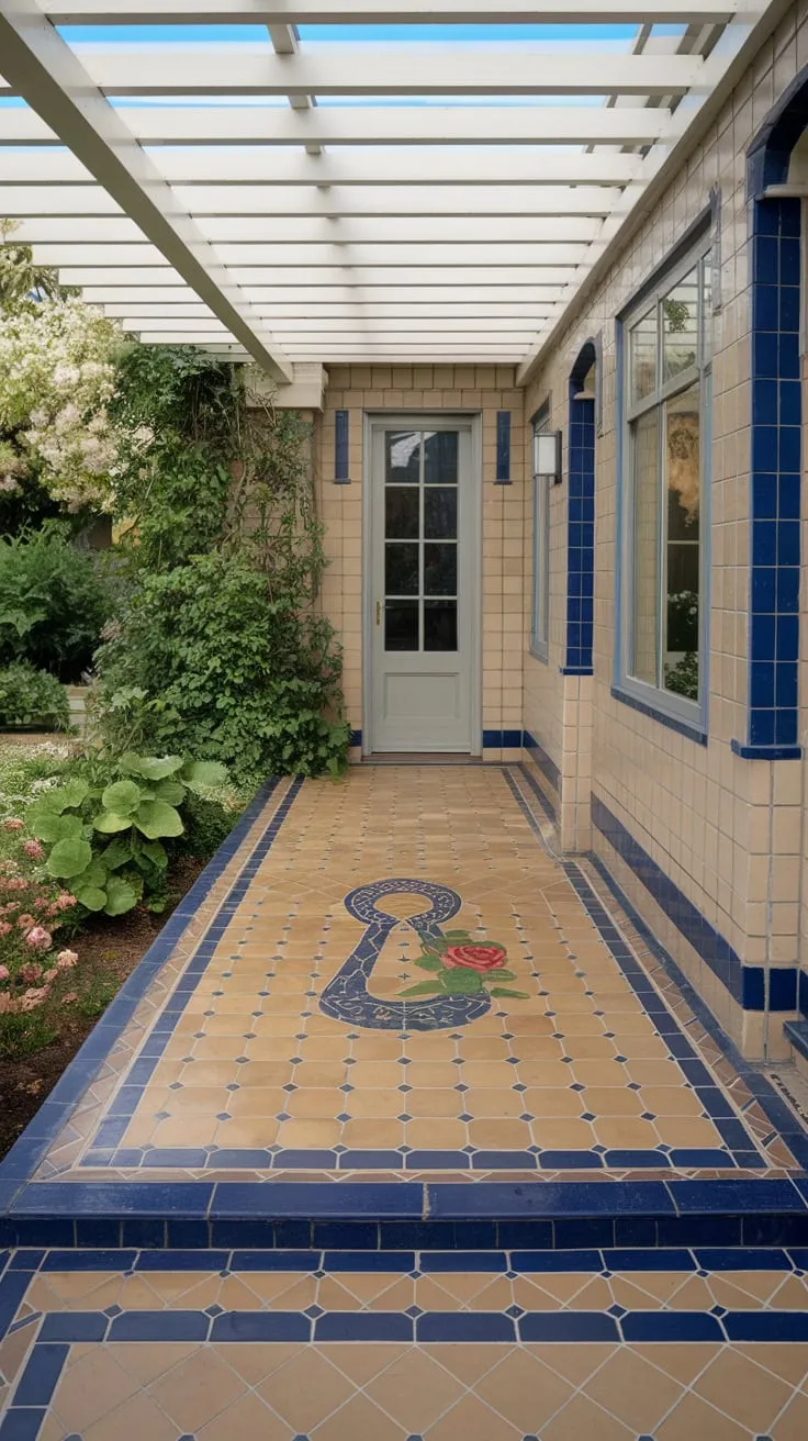 Charming Tiled Porch Oasis