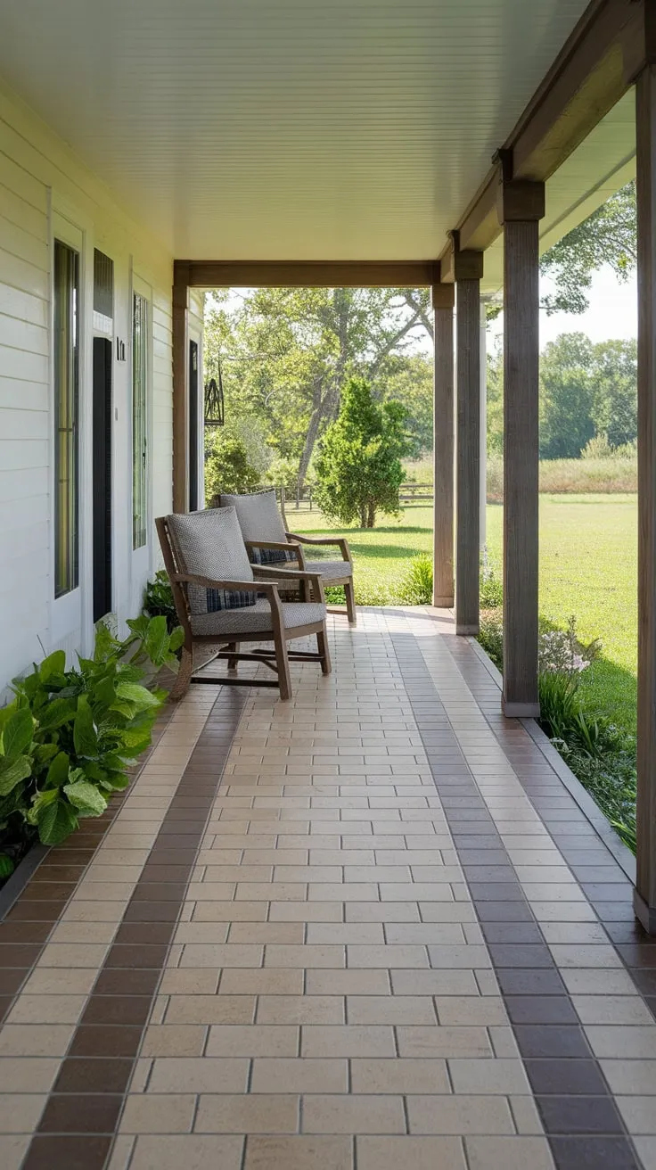 Charming Tiled Porch Oasis