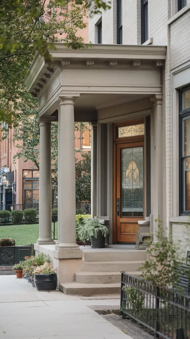 Charming Urban Townhouse Porch with Historic Flair
