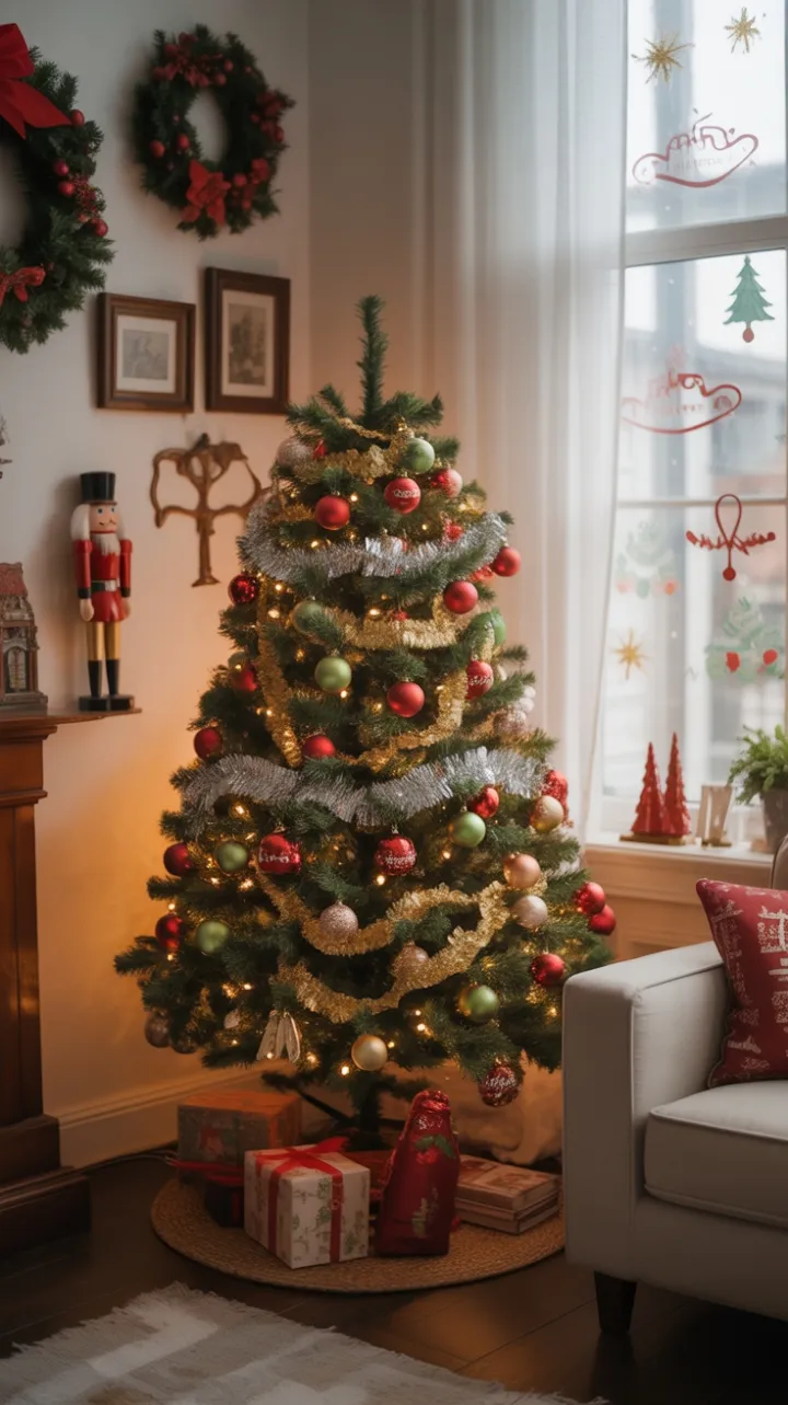 Nostalgic Holiday Glow in a Cozy Christmas Living Room