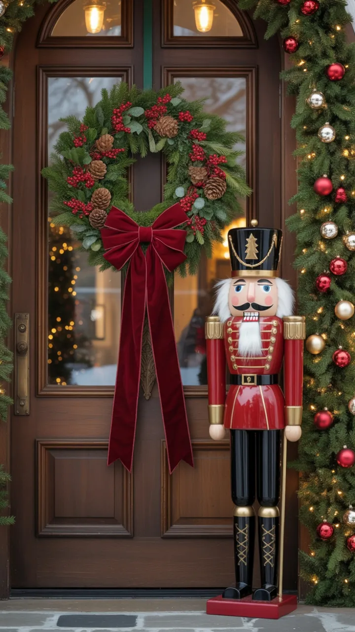 A Grand Christmas Welcome on a Snow-Kissed Doorstep