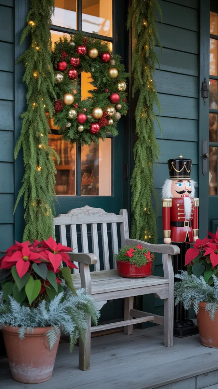 Warmth and Wonder on a Weathered Christmas Porch