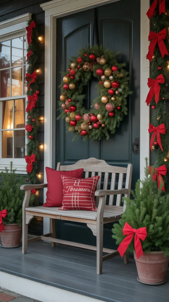 A Timeless Christmas Welcome on the Front Porch