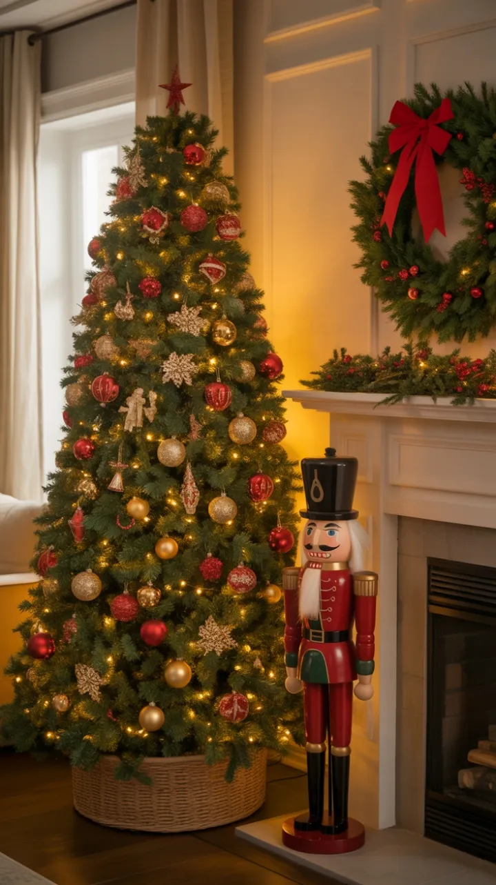 Twinkling Traditions in a Cozy Christmas Living Room