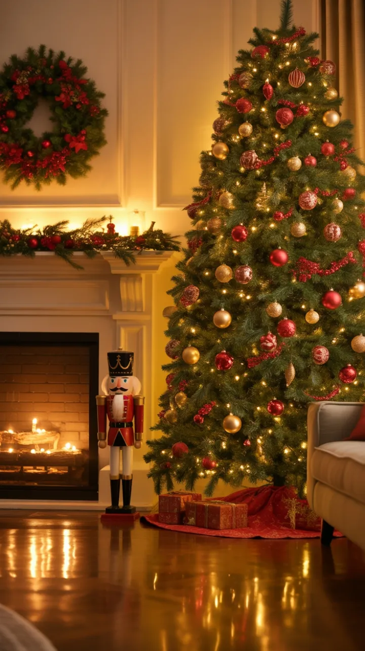 Candlelit Christmas in a Timeless Cozy Living Room