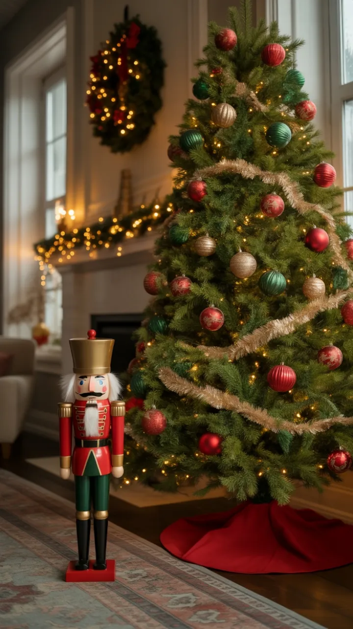 Twinkling Traditions in a Cozy Christmas Living Room