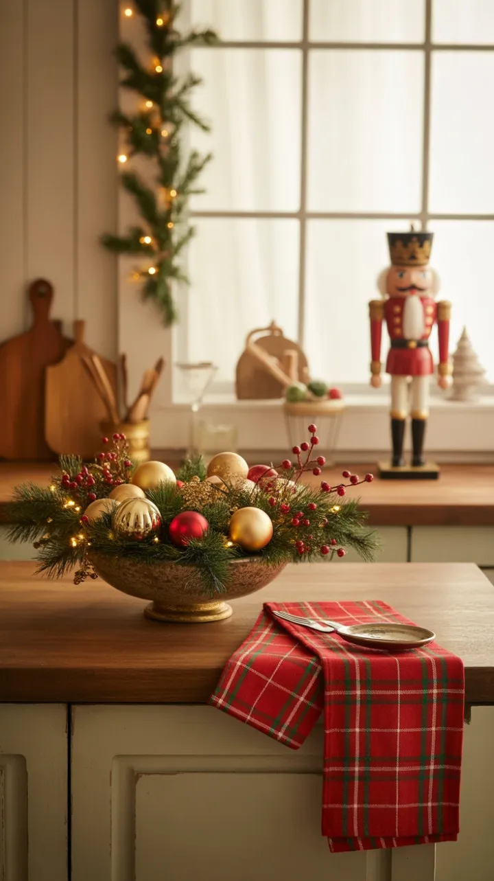 Warm Rustic Christmas Kitchen Glow