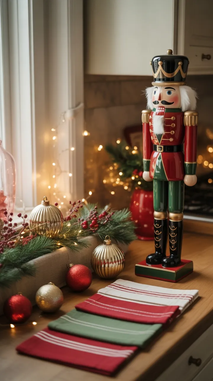 Warmth and Wonder on a Nutcracker-Adorned Christmas Countertop