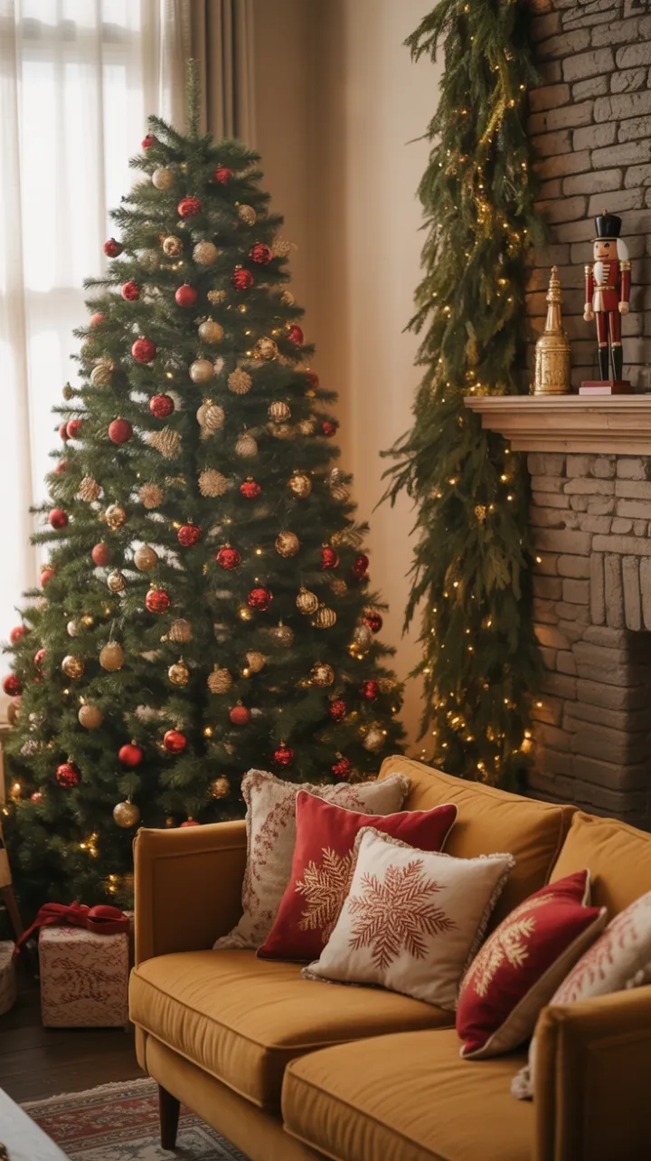 A Vintage Christmas Glow by the Stone Hearth
