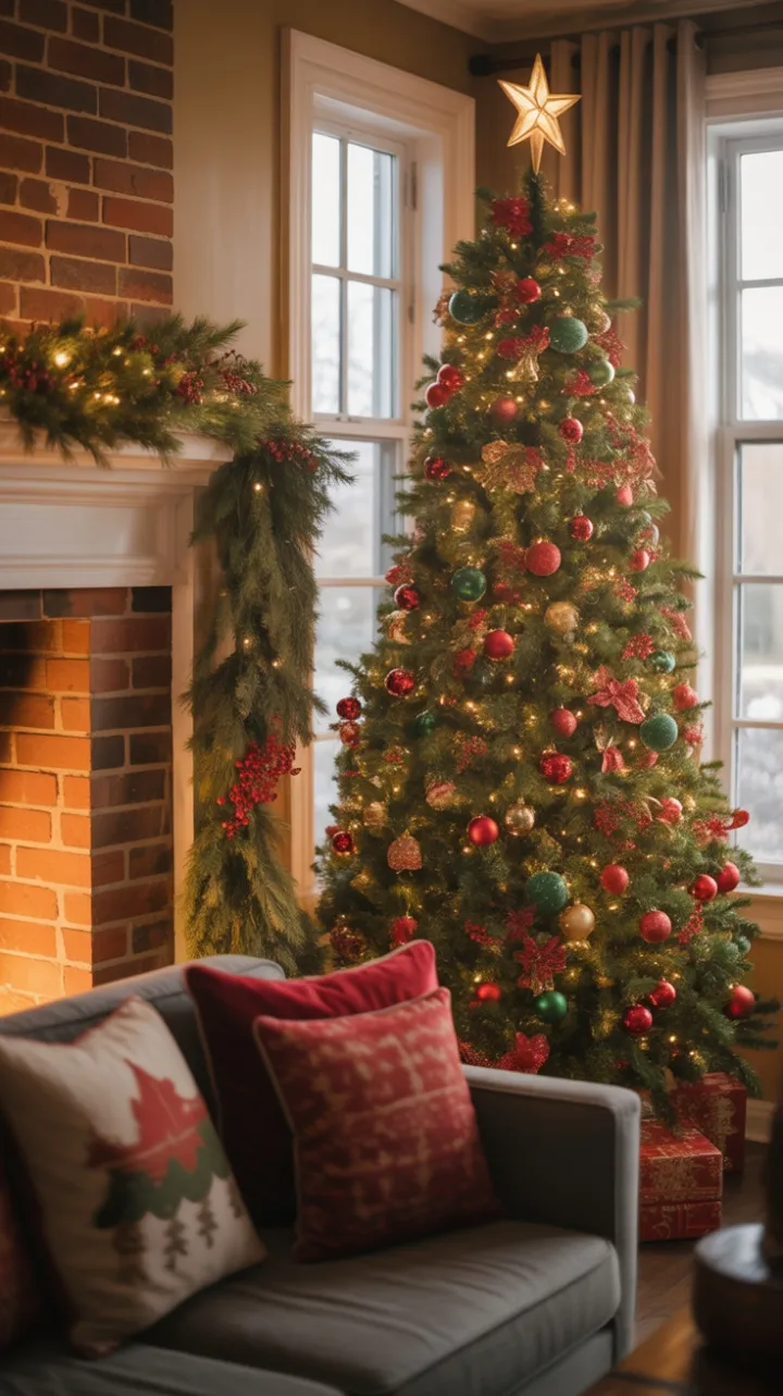 Hearthside Holiday with Twinkling Tree and Cozy Cheer