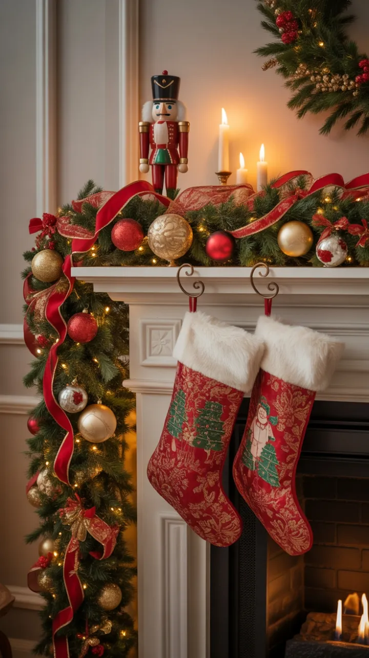 Timeless Christmas Mantel Brimming with Warmth and Tradition