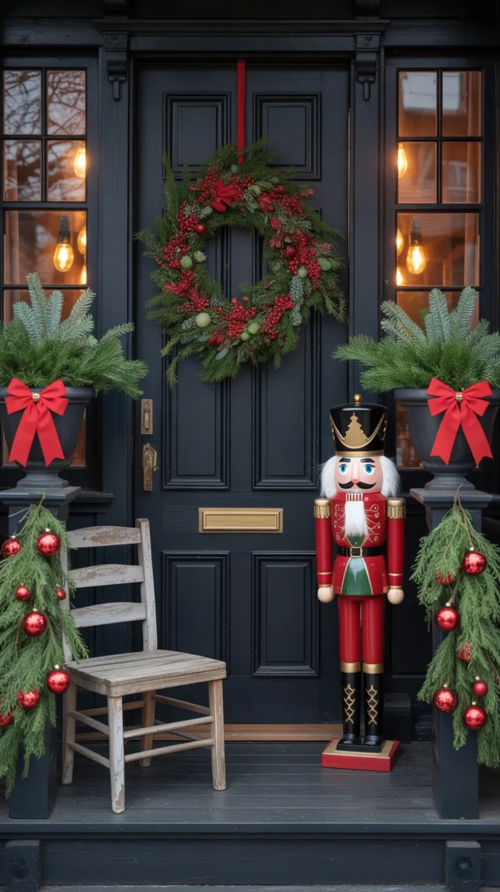 Victorian Porch Wrapped in Warm Christmas Cheer