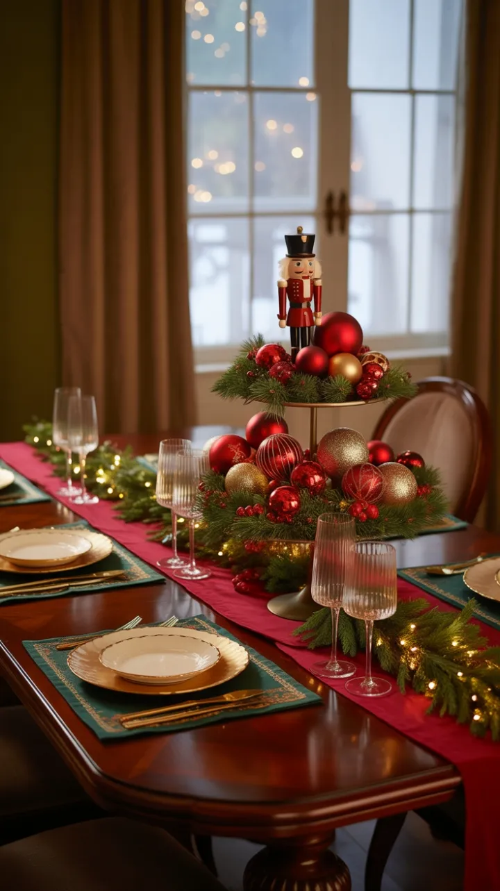 Timeless Christmas Table in Crimson and Evergreen