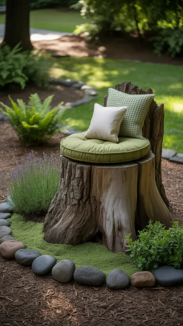 Moss-Cushioned Stump Sanctuary