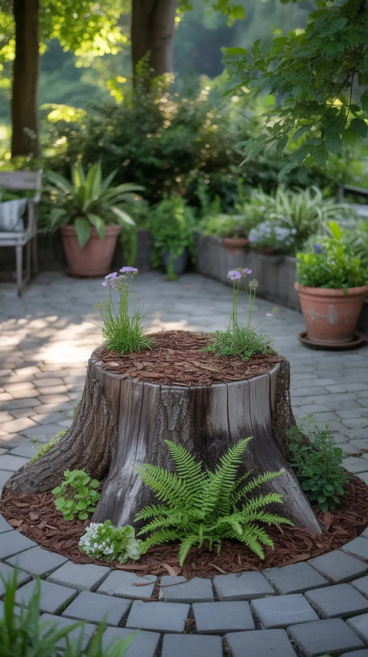 Sunlit Stump Garden Retreat