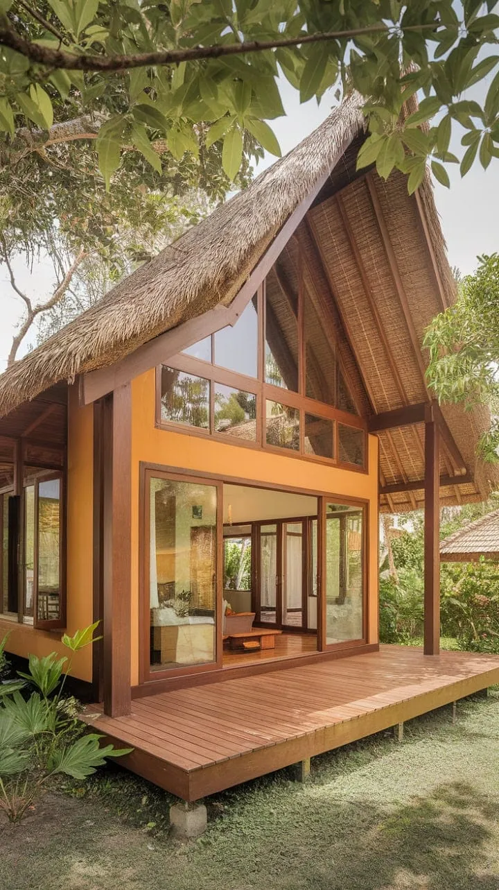 This modern Thai home harmoniously fuses tropical elegance with contemporary comfort, creating a serene sanctuary that invites nature indoors.