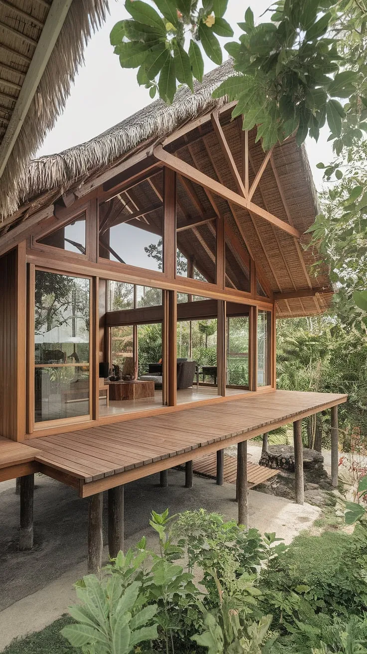 Elevated Thai architecture blends modern design with natural tropical elements