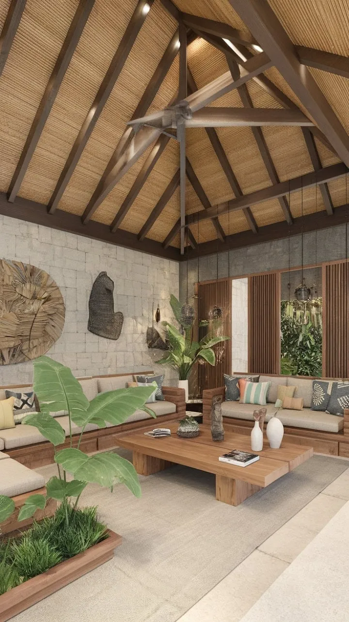 Step into a serene sanctuary where Balinese artistry meets Caribbean warmth, inviting you to unwind amidst natural stone, handcrafted wood, and lush greenery.