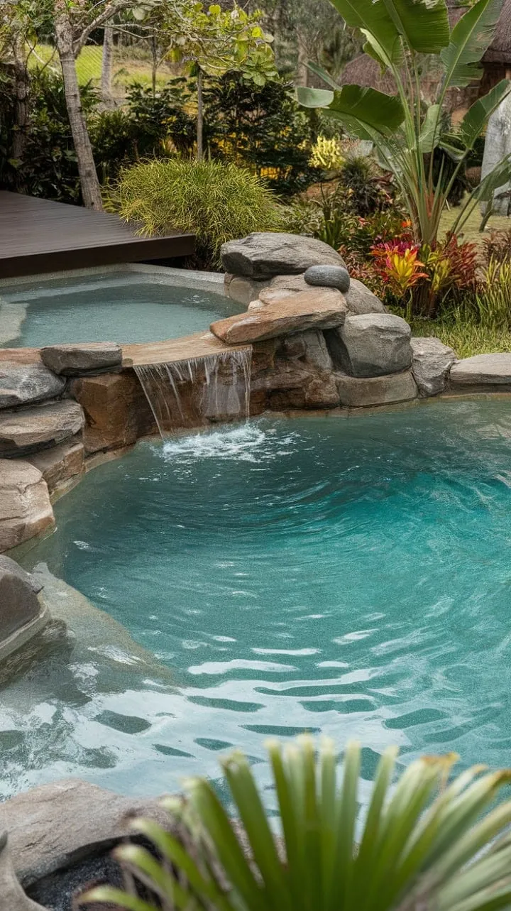 Unwind in a tranquil lagoon-style pool, where soothing waterfalls and the sounds of nature form your perfect escape.