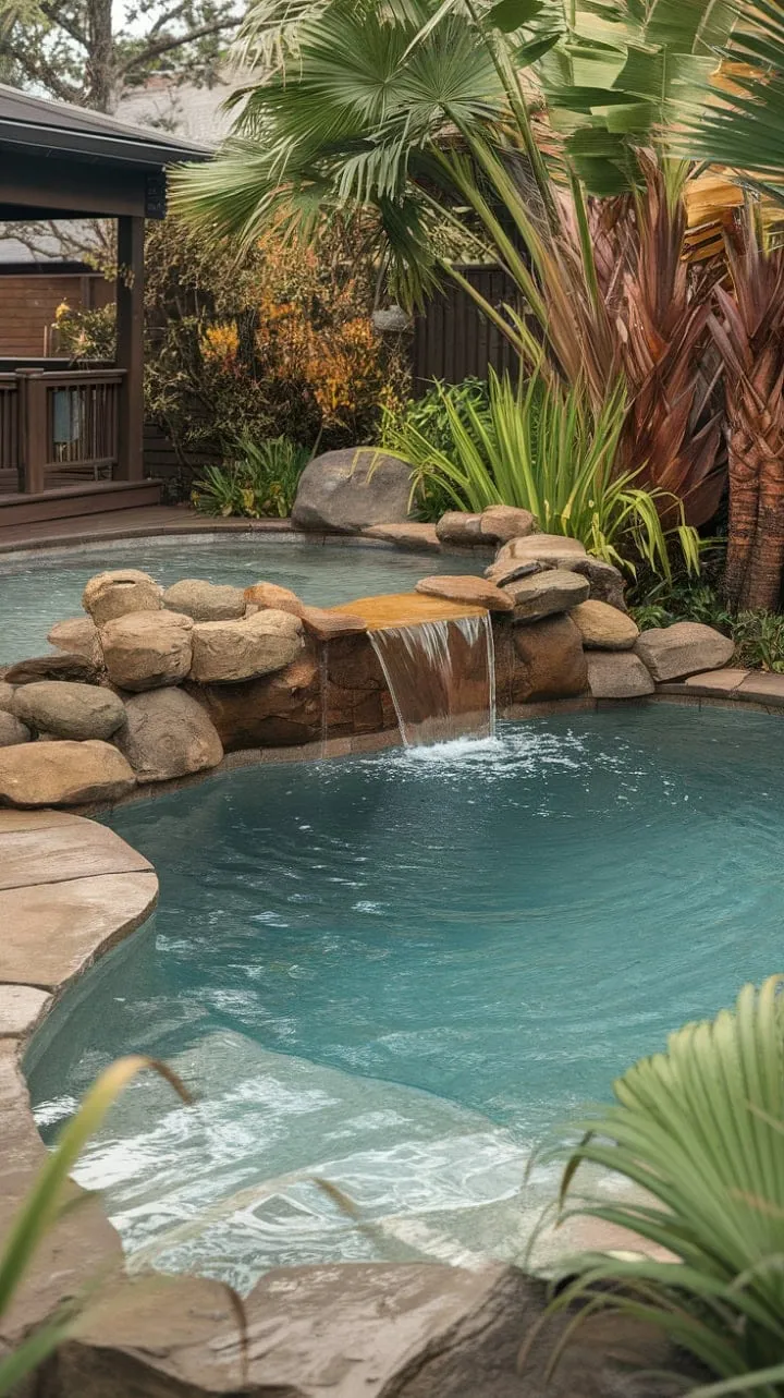 Escape to your own tropical paradise, complete with a tranquil lagoon pool and soothing waterfall, surrounded by vibrant greenery.