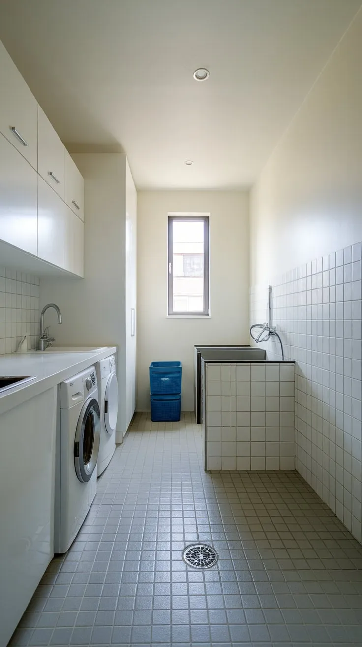 Upgrade your home with a stylish utility room featuring a practical dog wash, seamlessly blending laundry and pet care.