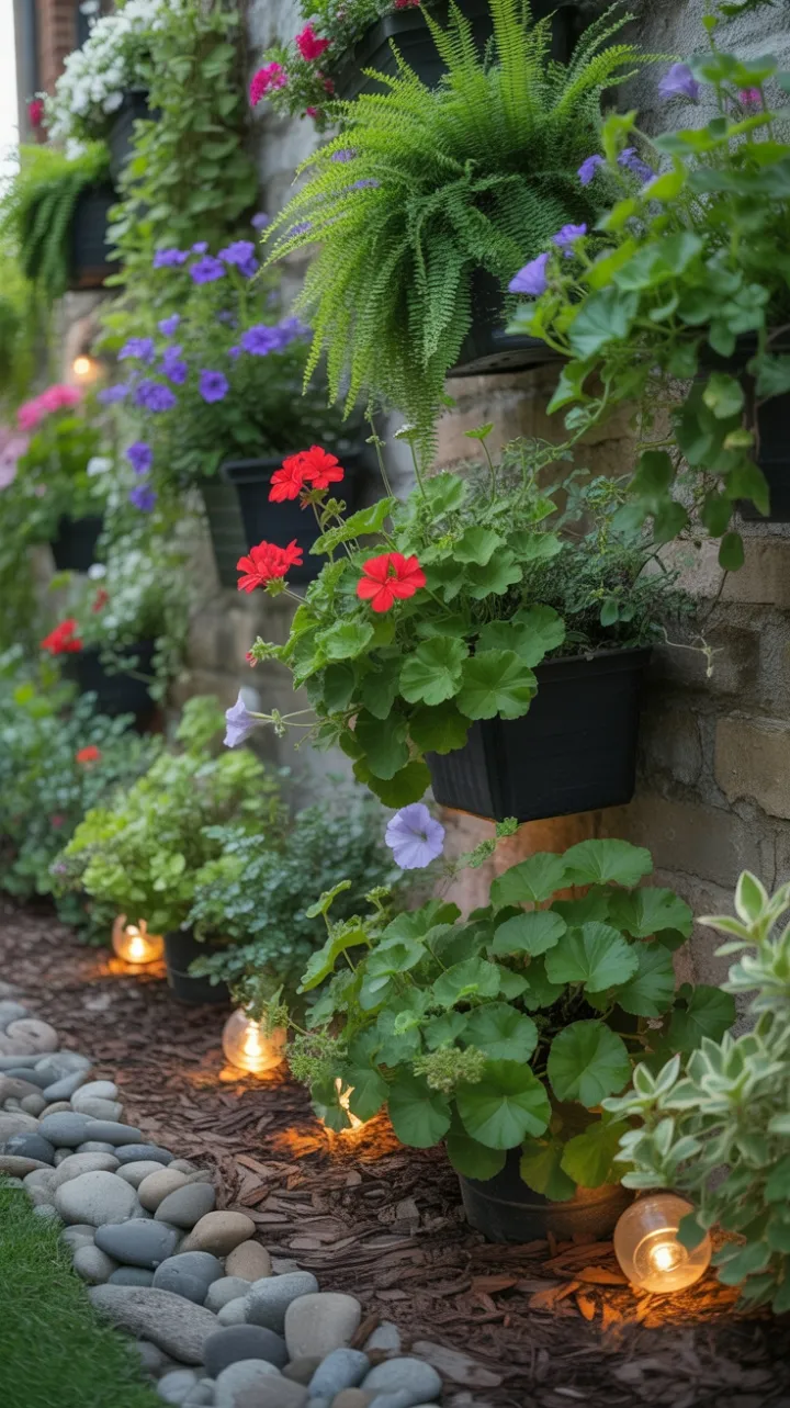 Afternoon Glow on a Cascading Wall of Blooms