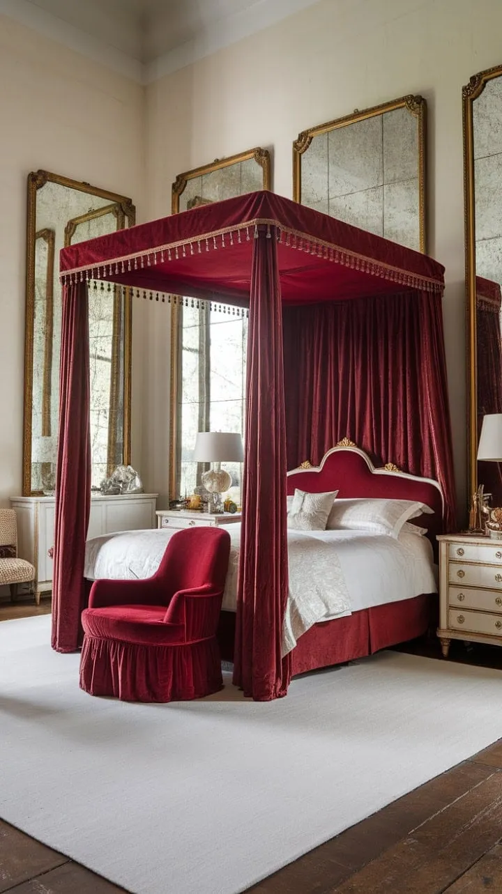 In a sun-drenched Victorian haven, opulent velvet and shimmering gold create a luxurious tapestry of dreams waiting to be unveiled.