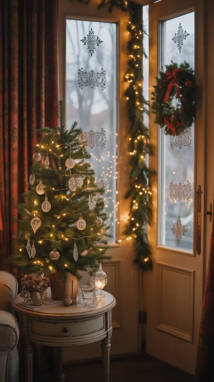 Victorian Parlor Bathed in Christmas Glow