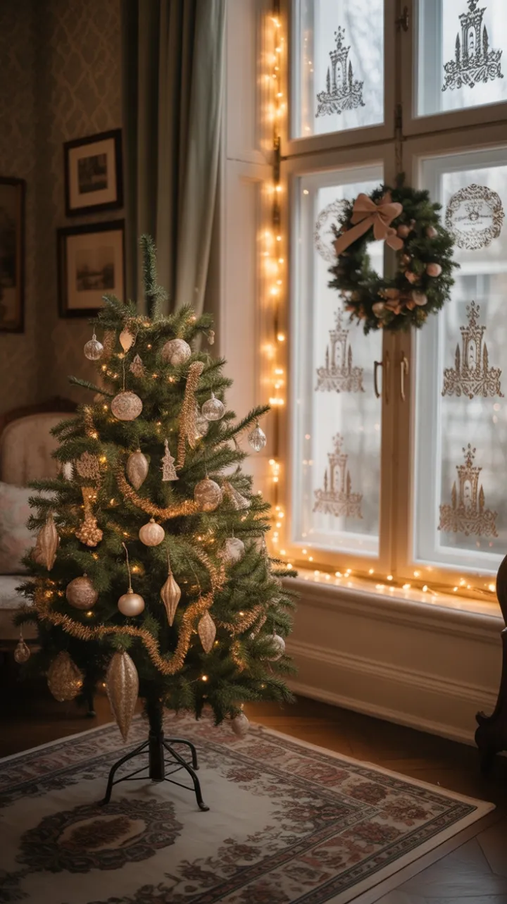 Victorian holiday warmth with antique glass ornaments and timeless cheer