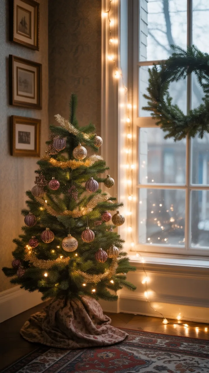 Victorian Christmas Nook Bathed in Soft Winter Light