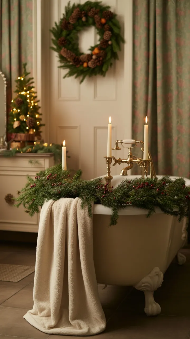Candlelit Victorian Christmas Bath of Pine and Warmth
