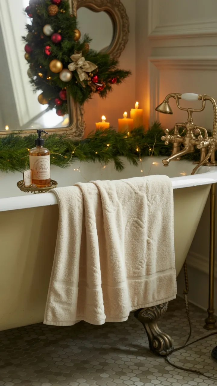 Candlelit Victorian Christmas Bath with Clawfoot Elegance