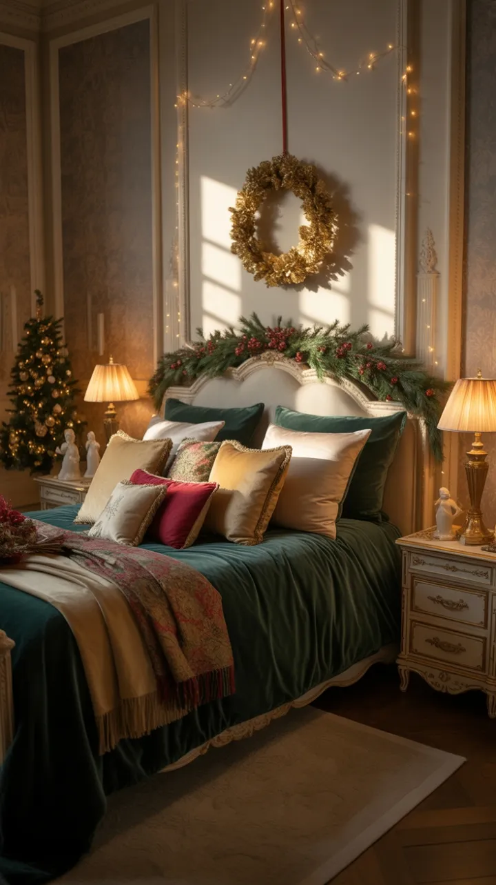 Emerald Velvet Christmas in a Victorian Boudoir