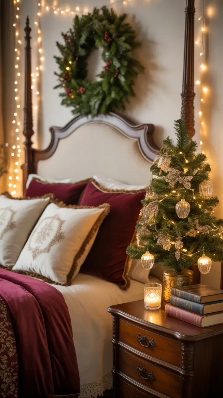 Victorian Velvet Christmas Retreat Bathed in Fairy Light