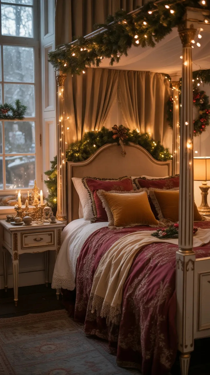 Victorian Velvet Retreat Bathed in Fairy Light
