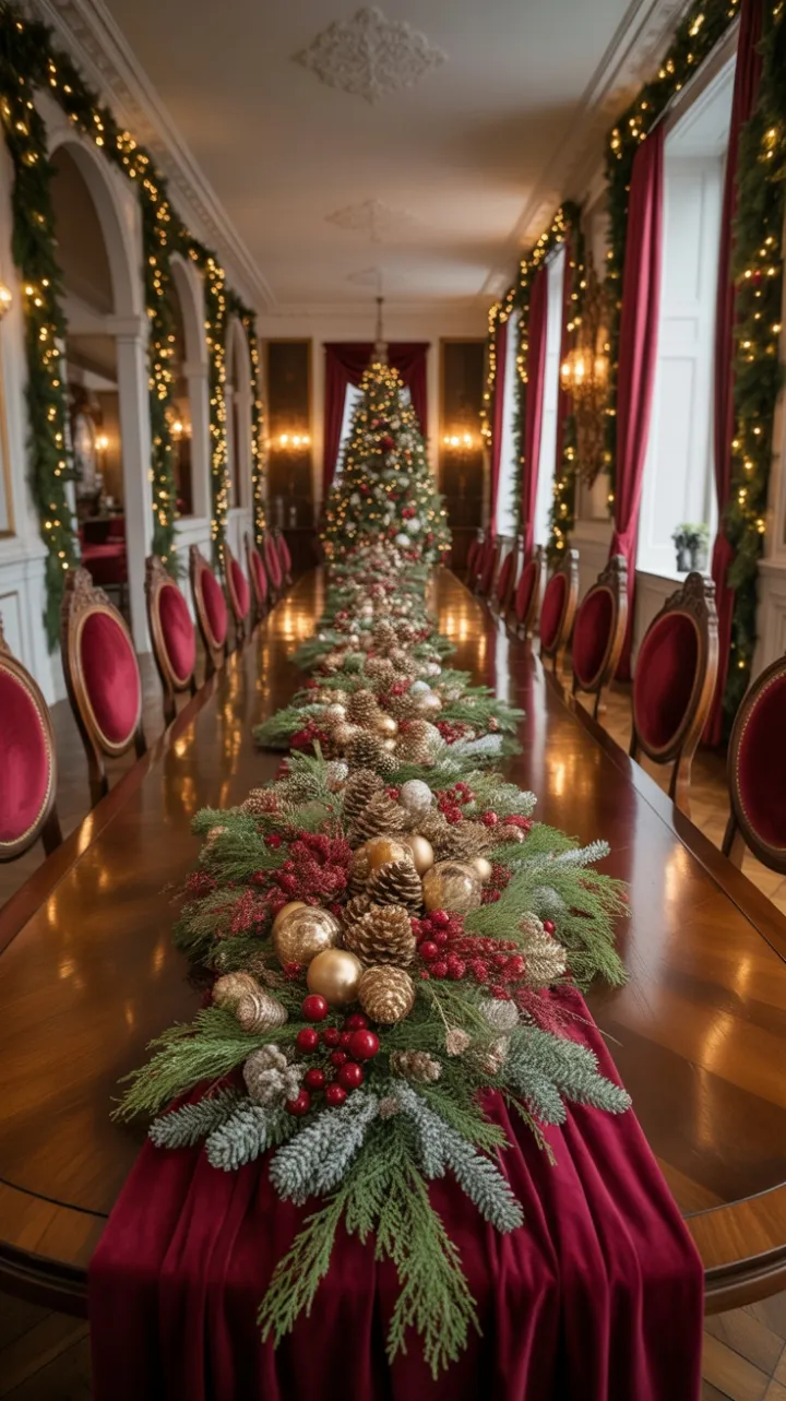 Gilded Victorian Christmas Feast in Crimson and Gold