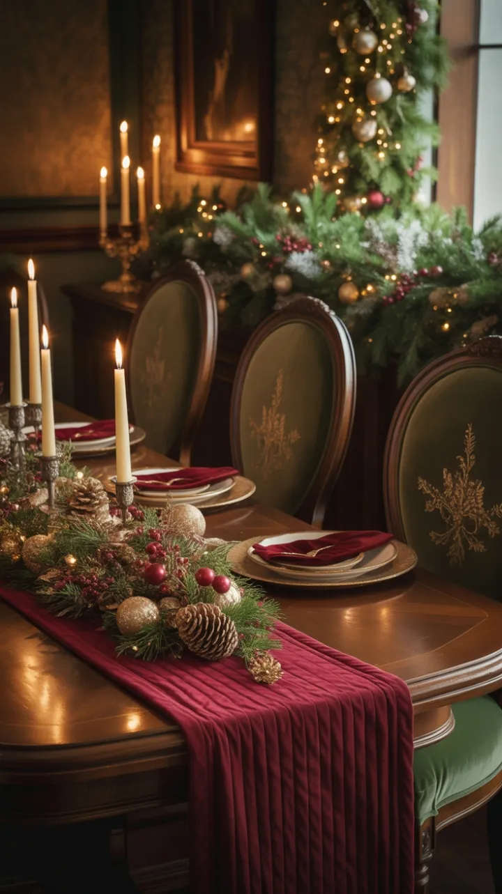 Gilded Candlelit Victorian Christmas Table