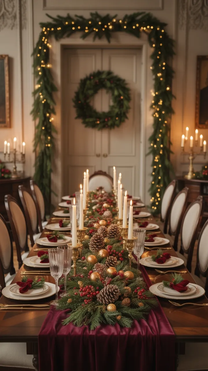 Victorian Christmas Banquet in Velvet and Gold