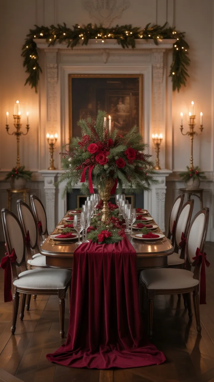 Crimson and Gold Victorian Feast by Candlelight