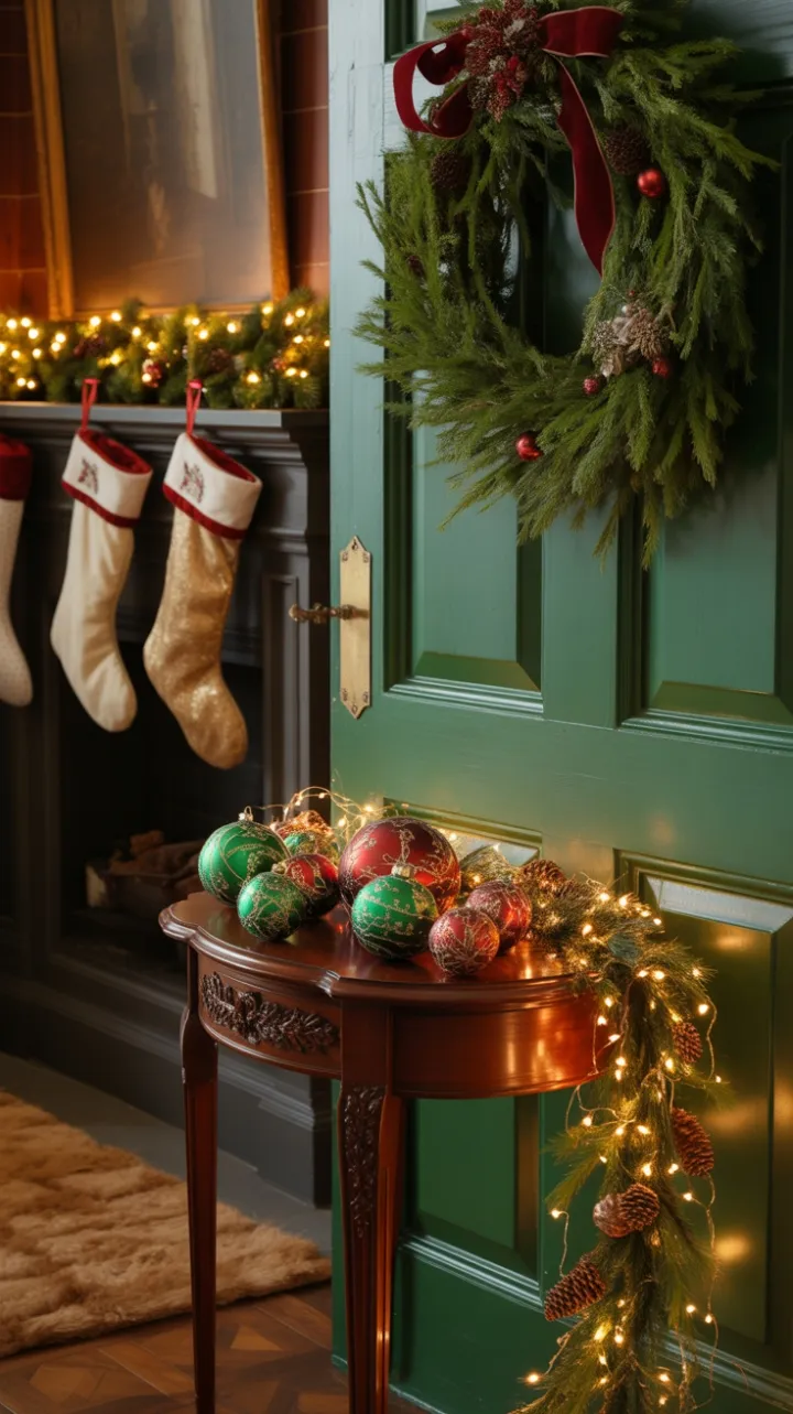 Victorian Entryway Dressed for a Cozy Holiday