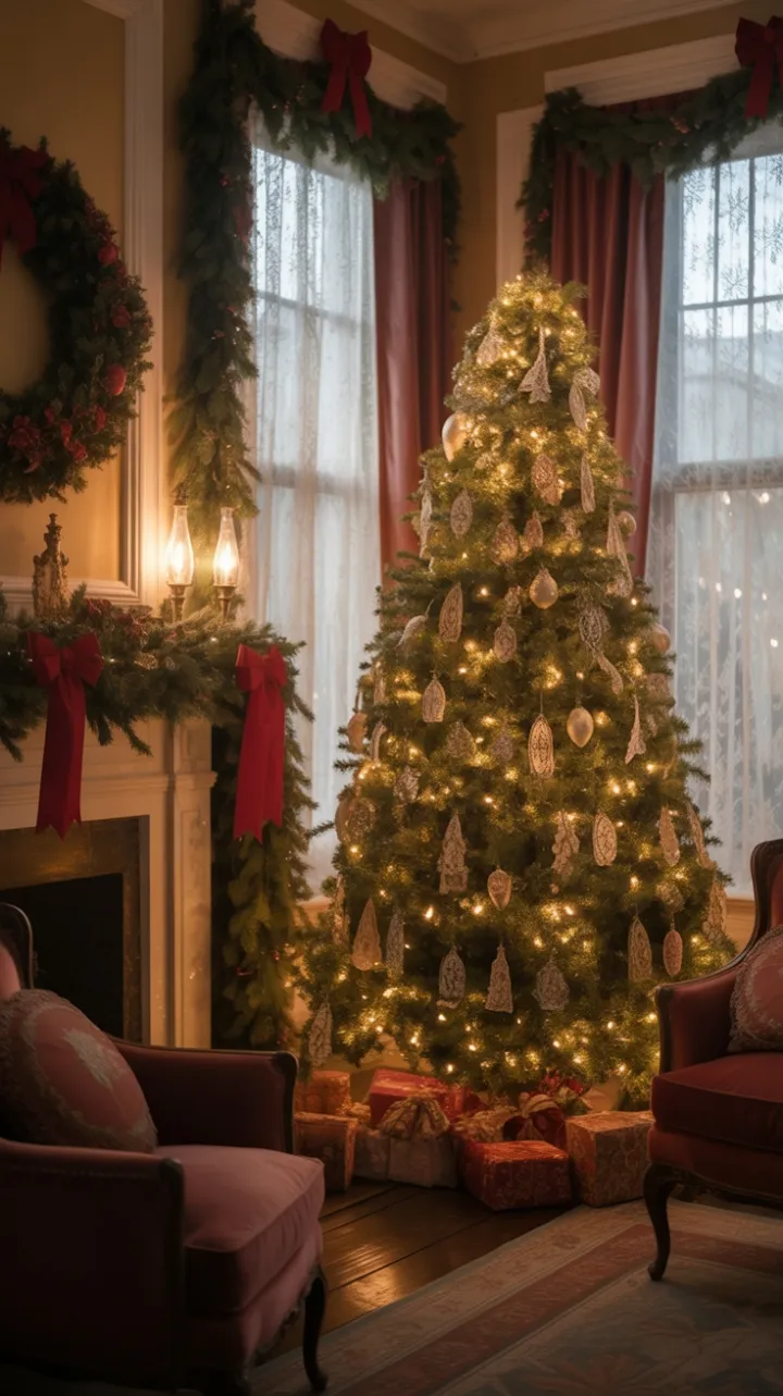 Victorian Parlor Christmas by Lamplight
