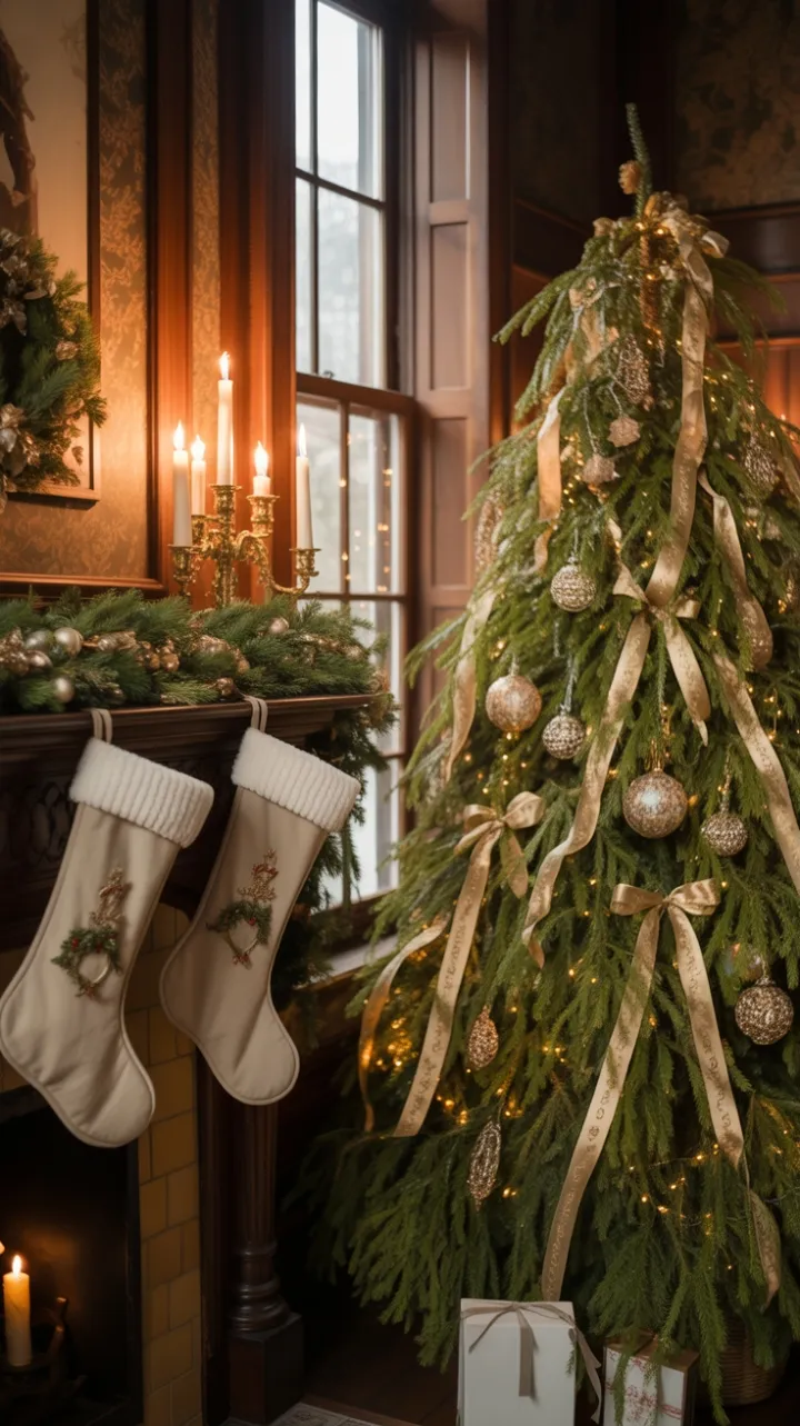 Candlelit Victorian Parlor Dressed for a Timeless Christmas