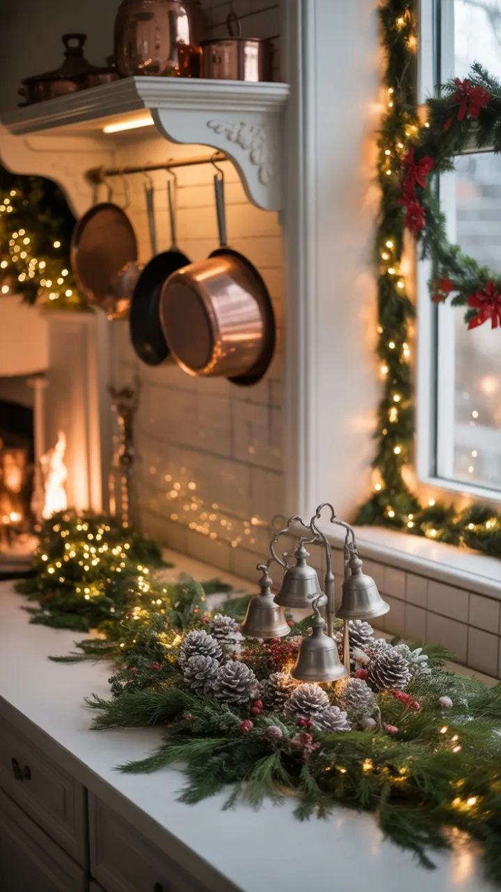 Firelit Victorian Kitchen Dressed for Christmas