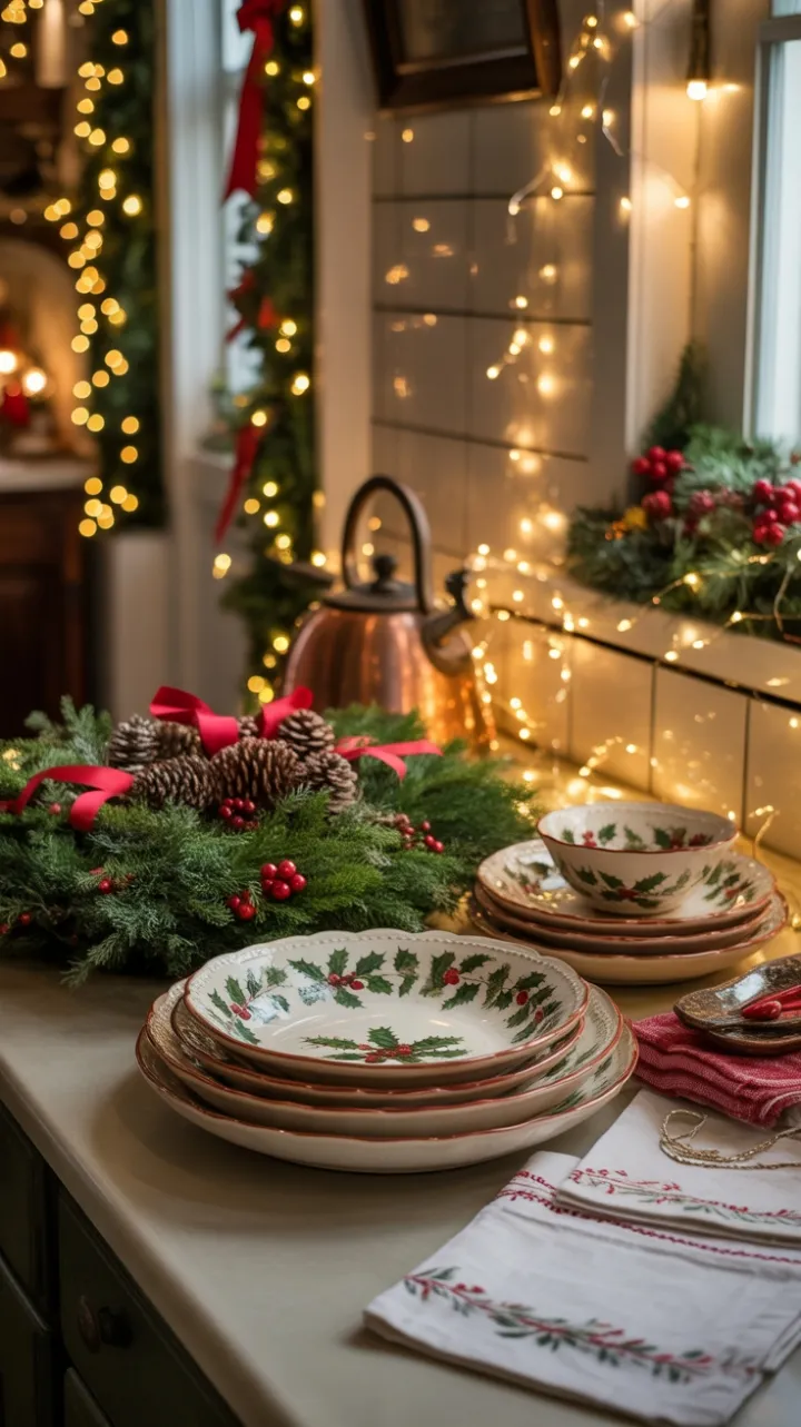 Copper Glow and Holly in a Victorian Christmas Kitchen