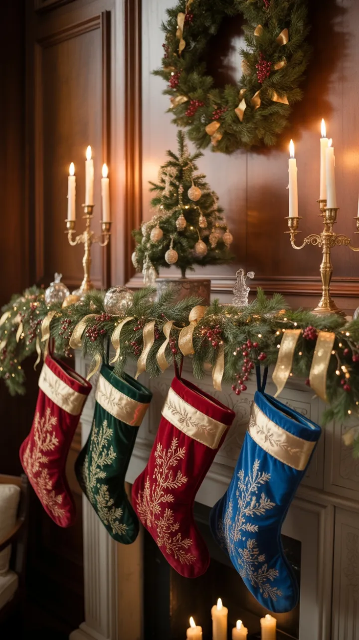 Victorian Yuletide Mantel of Gilded Warmth