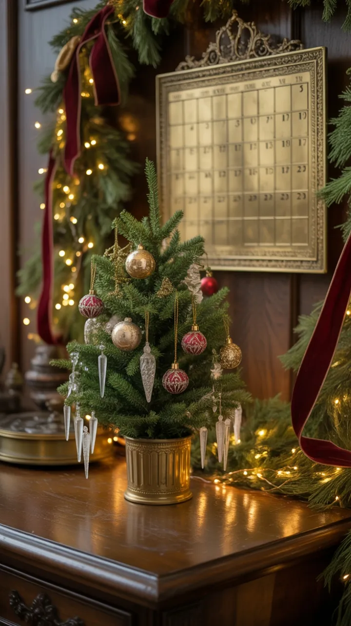 Yuletide Splendor on a Victorian Writing Desk