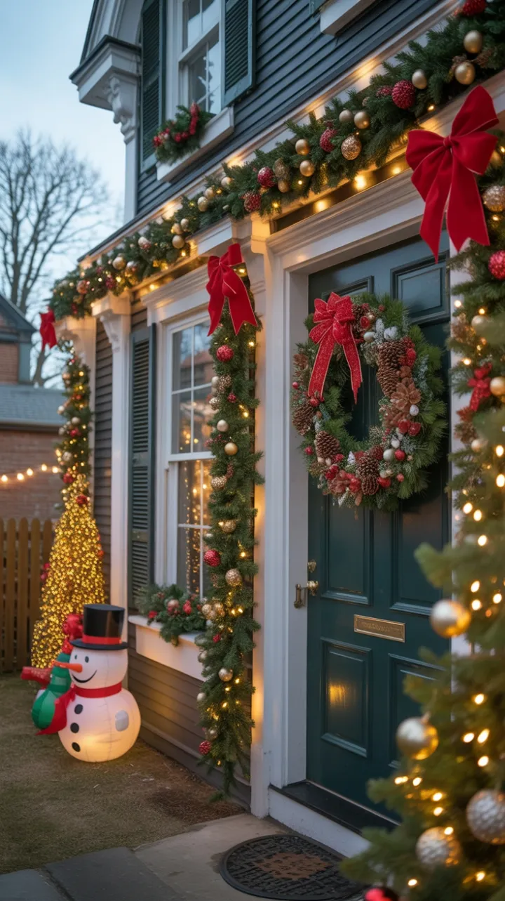 Victorian Home Wrapped in Twilight Holiday Glow