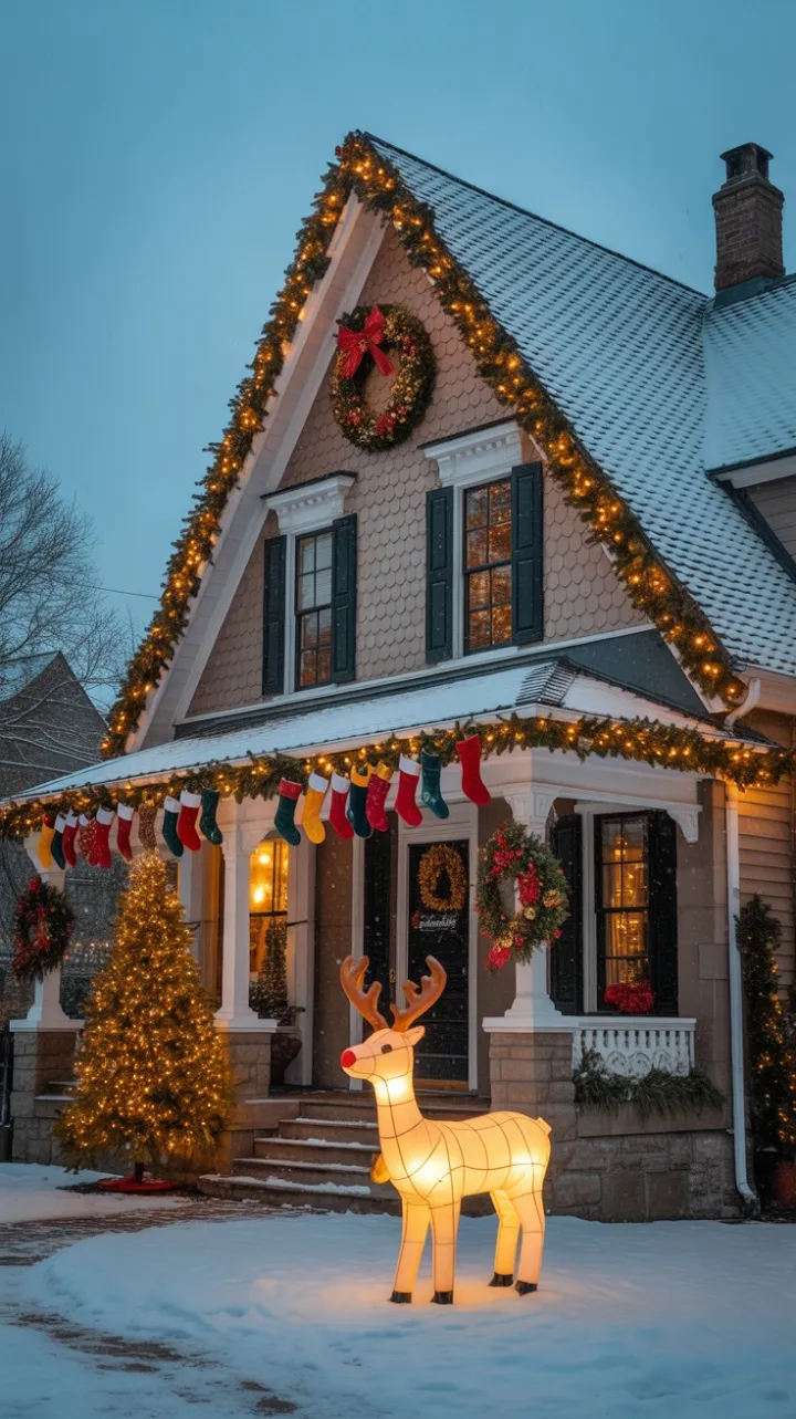 Victorian Christmas Home Wrapped in Twinkling Warmth